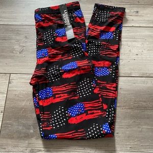 Women’s Leggings Depot American Flag One Size Leggings NWT
